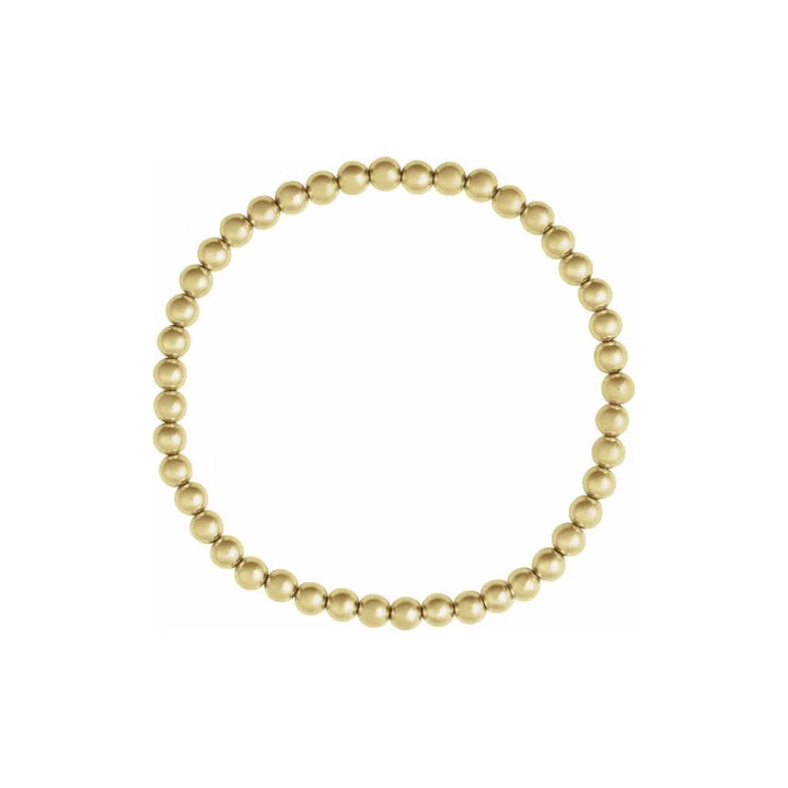 14K Yellow Gold-Filled Beaded Stackable Bracelet – 4MM Stretch Ball Bracelet