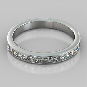 Channel Set Princess Cut Wedding Band