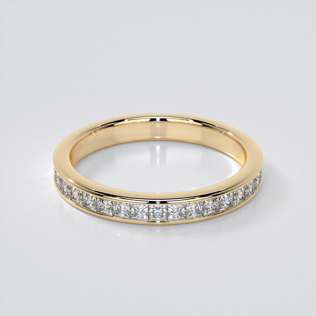 Princess Cut Channel Set Cathedral Style Engagement Ring