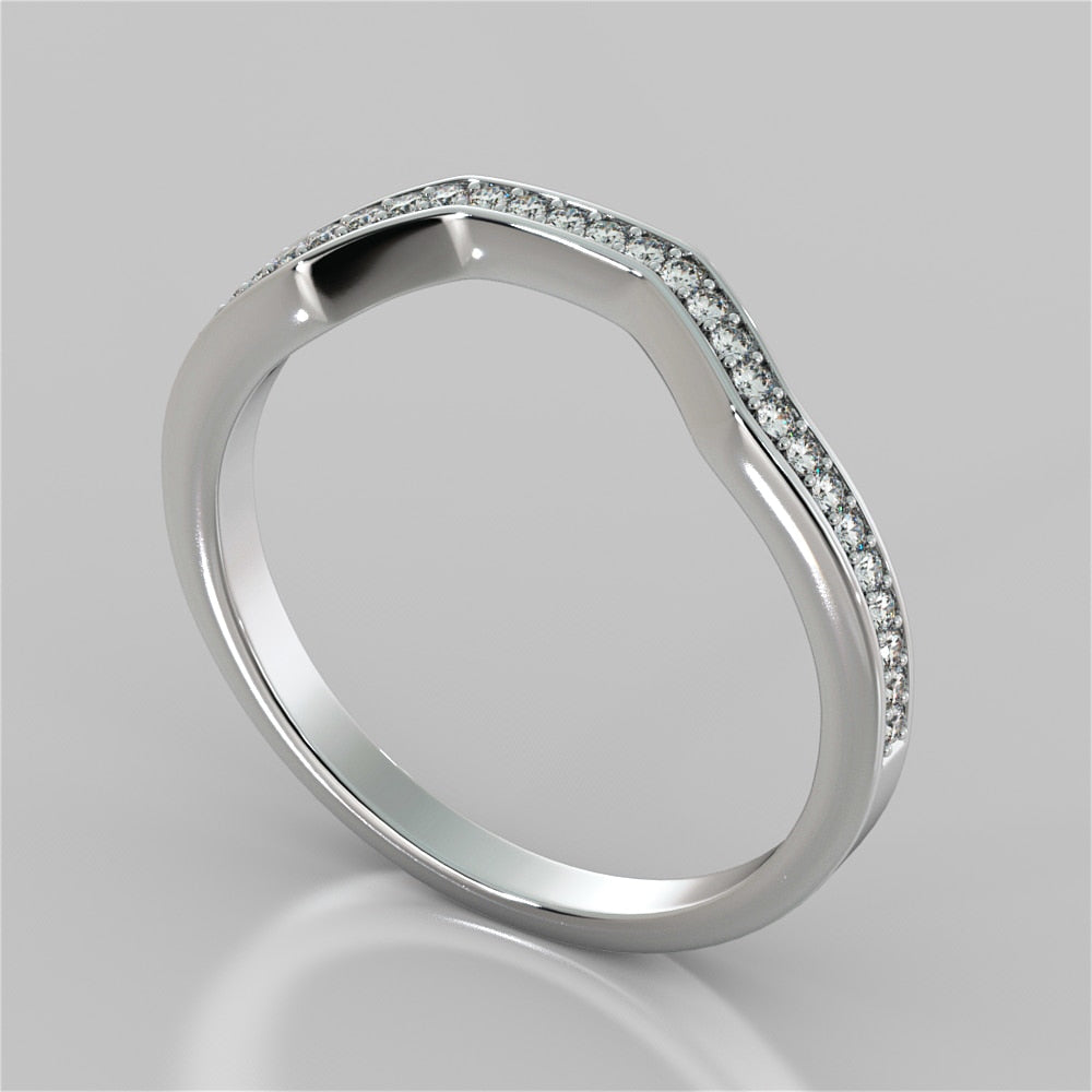 Channel-Set Contoured Wedding Band