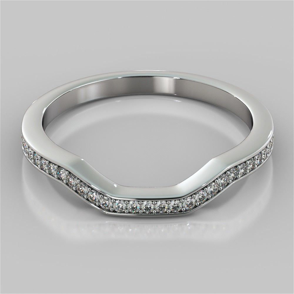 Channel-Set Contoured Wedding Band