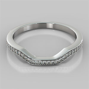 Channel-Set Contoured Wedding Band