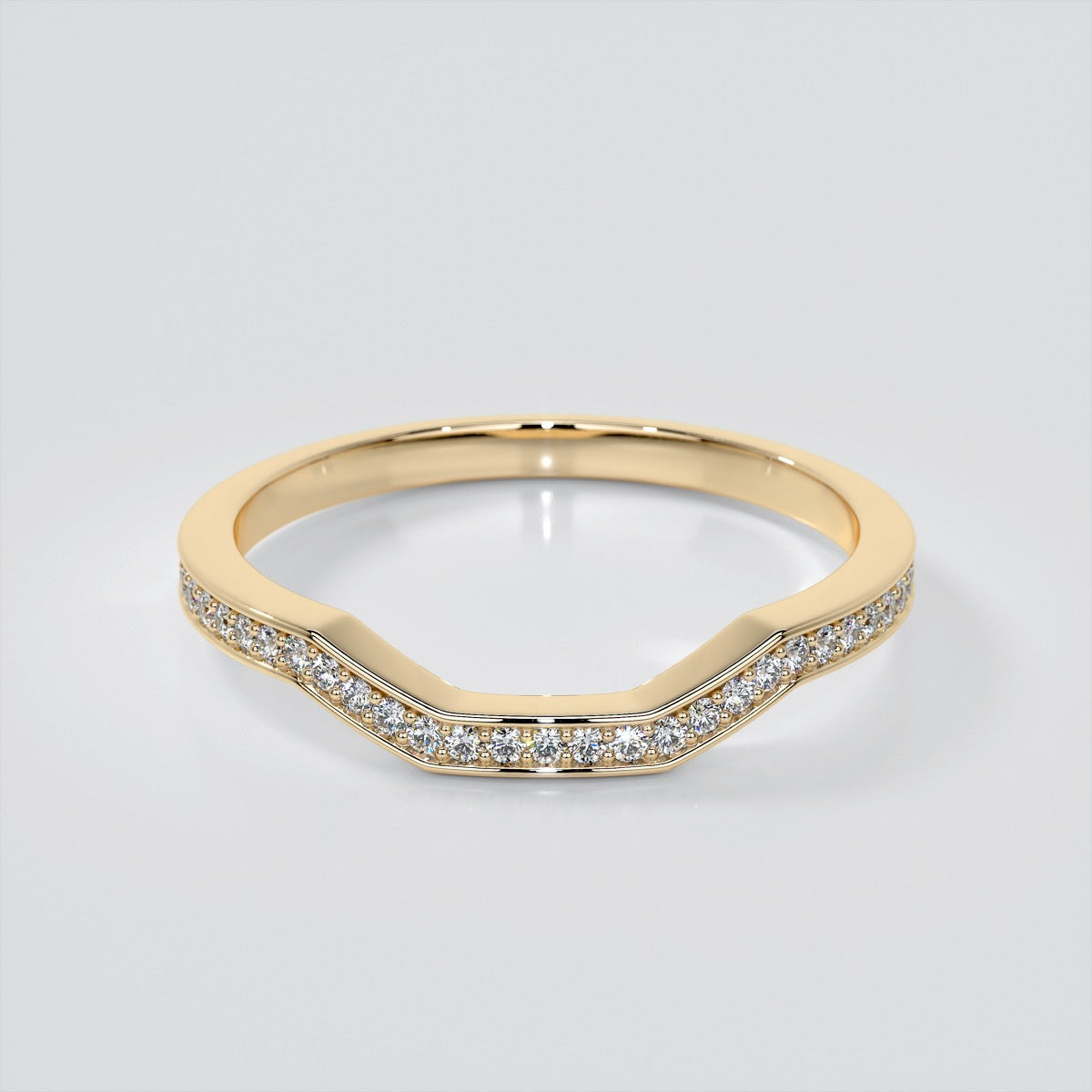 Radiant Cut Three-Stone Engagement Ring With Trapezoids