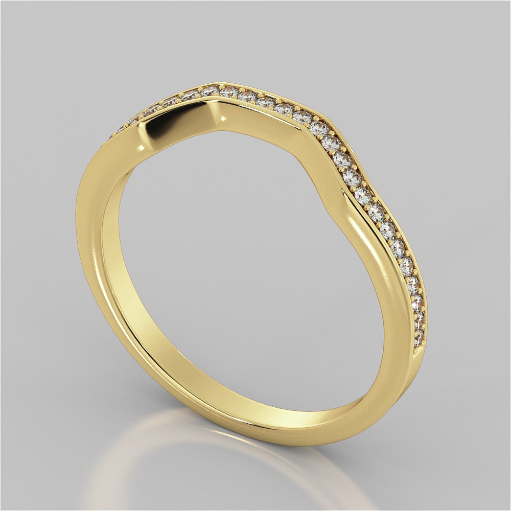 Channel-Set Contoured Wedding Band