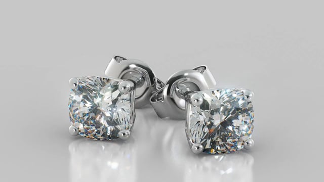 Lab Grown Diamond Cushion Cut Stud Earrings