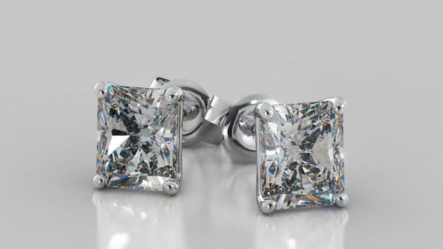 Lab Grown Diamond Radiant Cut Stud Earring – Sold as a Pair