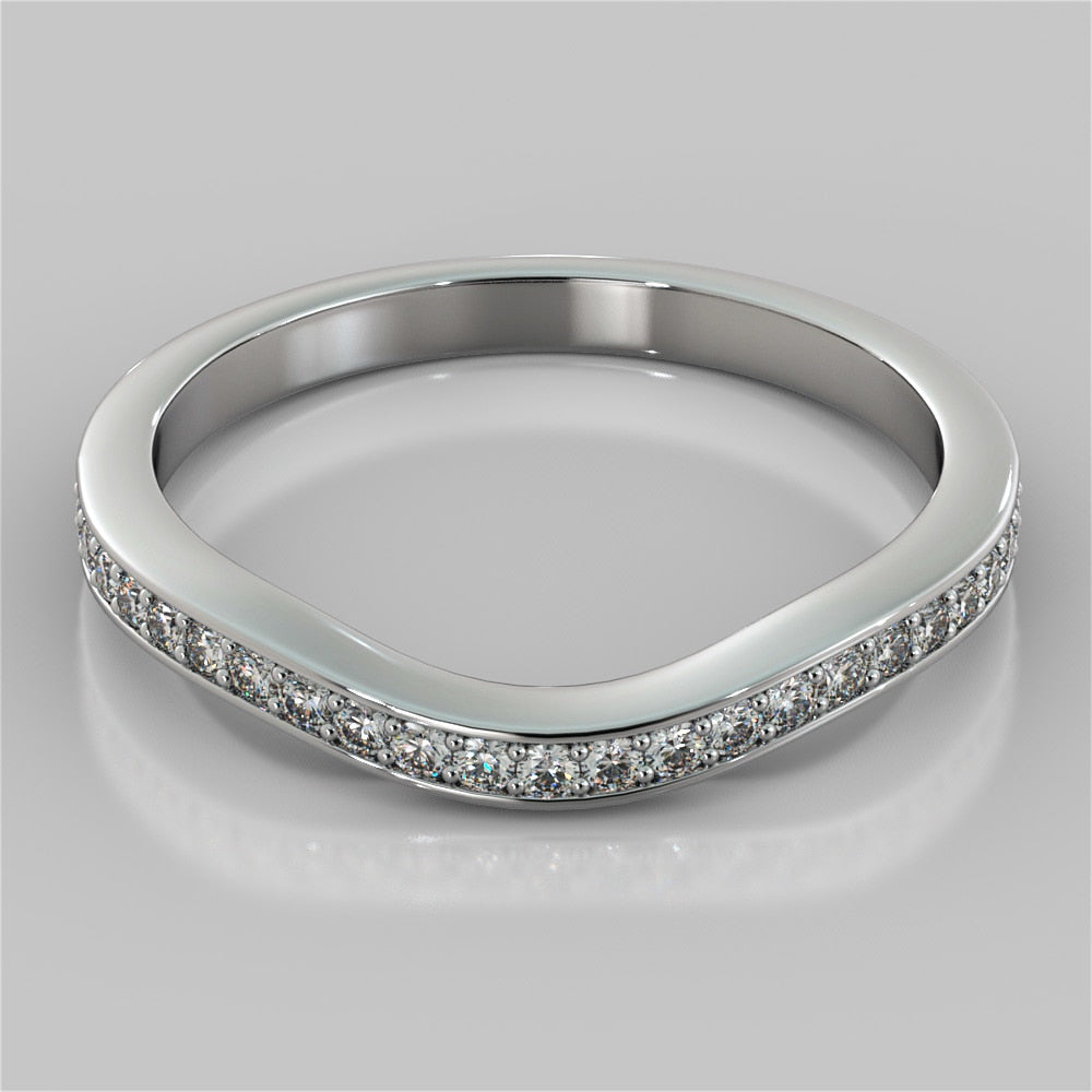 Channel Set Shadow Wedding Band