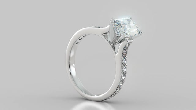 Lab Grown Diamond Radiant Cut Cathedral Style Channel-set