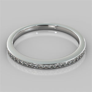Petite Round Cut Channel Wedding Band