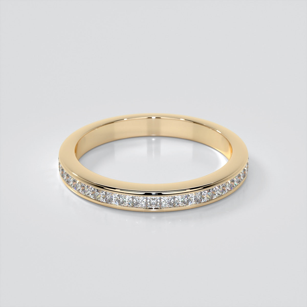 Lab Grown Diamond Emerald Cut Cathedral Style Engagement Ring With Princess Cut Accents
