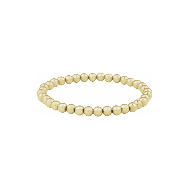 14K Yellow Gold-Filled Beaded Stackable Bracelet – 5MM Stretch Ball Bracelet