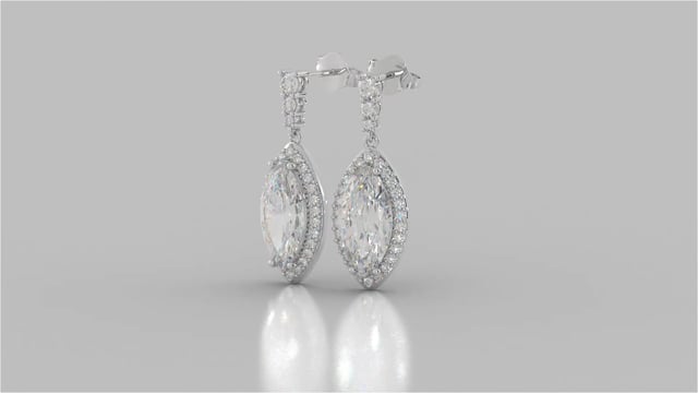 Marquise Cut Drop Style Slider Bail Earrings