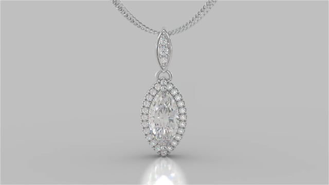 Marquise Cut Drop Style With Embellished Bail Pendant