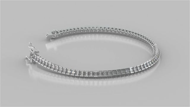 Classic Emerald Cut Tennis Bracelet in 925 Sterling Silver