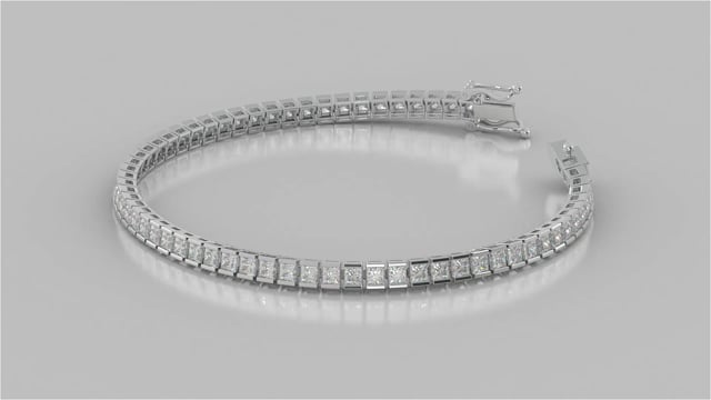 Princess Cut Tennis Bracelet in 14K Gold