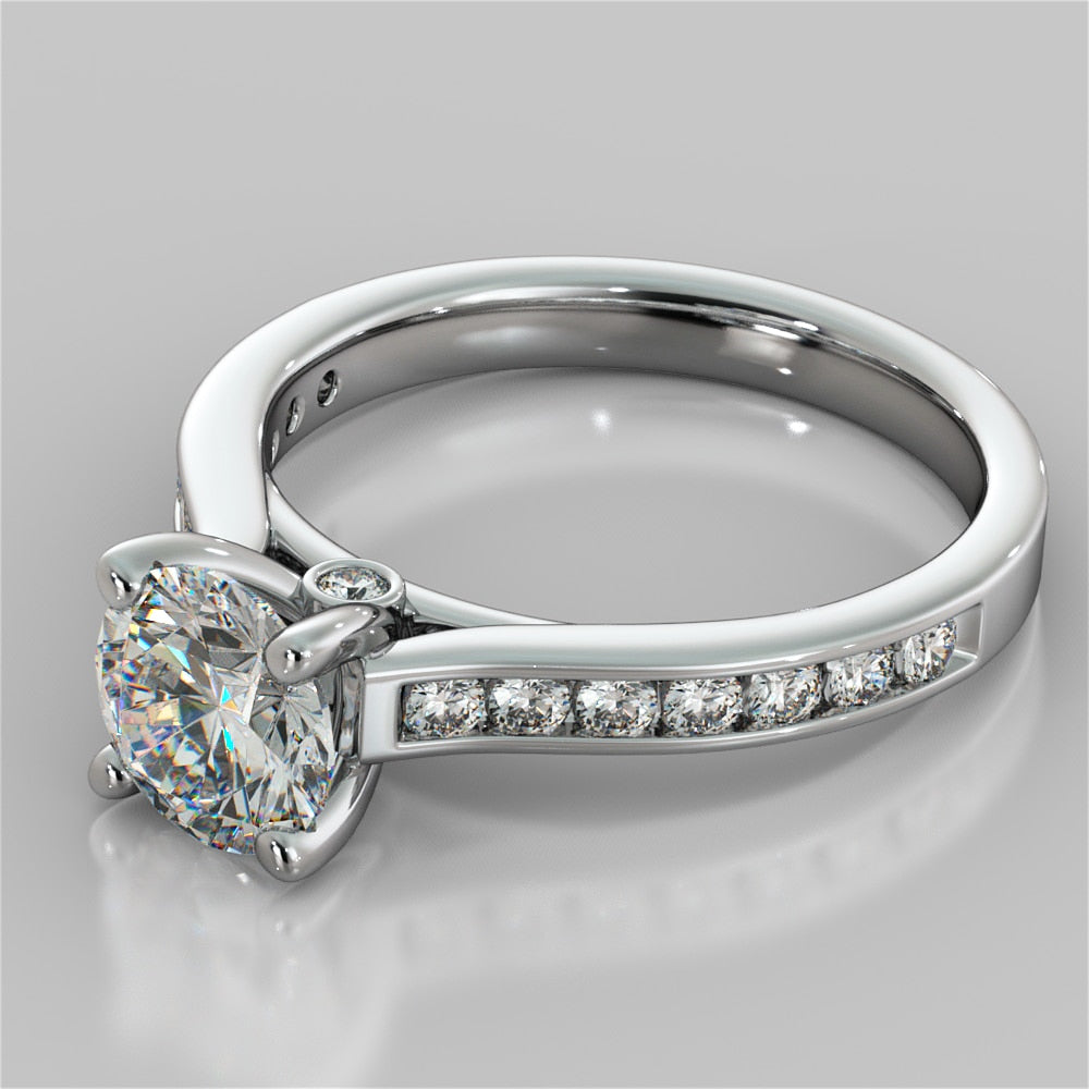 Lab Grown Diamond Round Cut Channel Set Engagement Ring