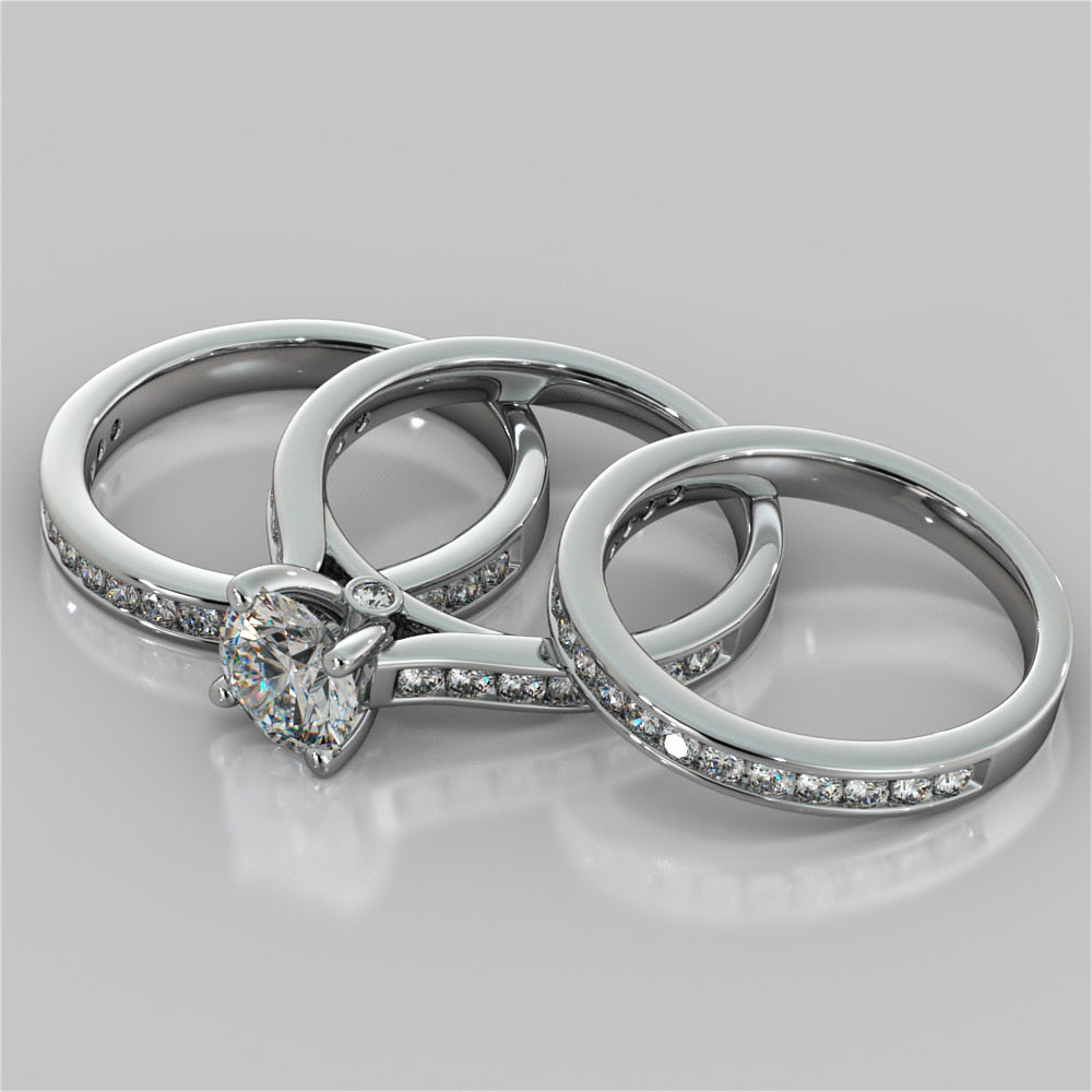 Lab Grown Diamond Round Cut Channel Set Engagement Ring