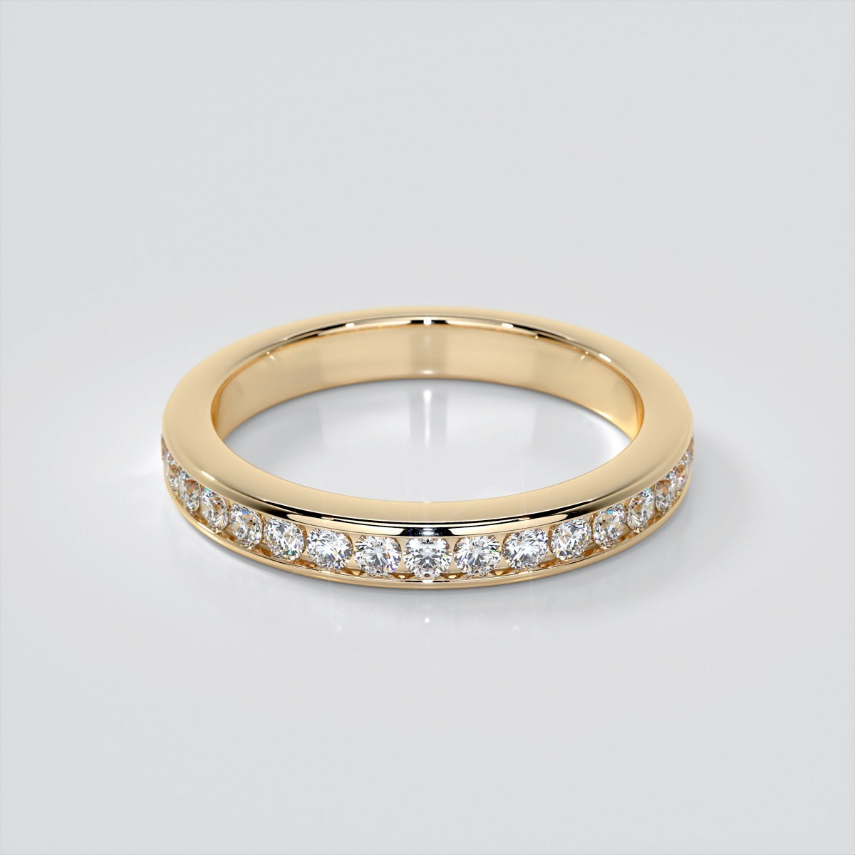 Round Cut Channel Set Engagement Ring