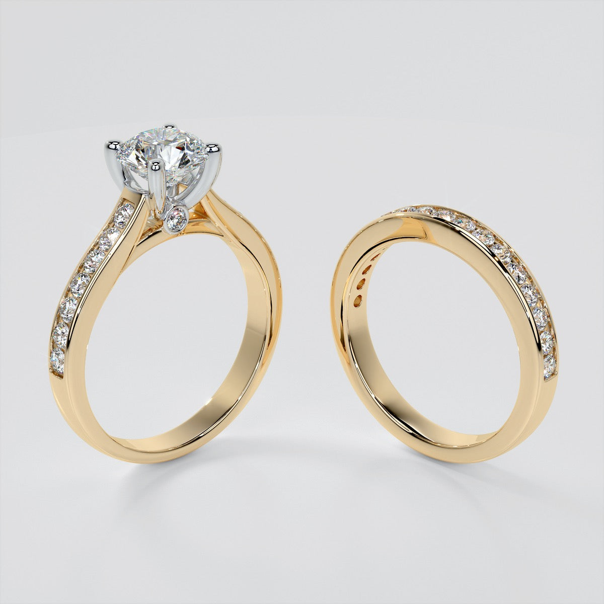 Lab Grown Diamond Round Cut Channel Set Engagement Ring