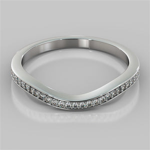 Channel Set Contoured Wedding Band
