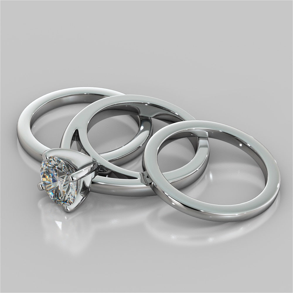 Lab Grown Diamond Round Cut Cathedral Style Engagement Ring