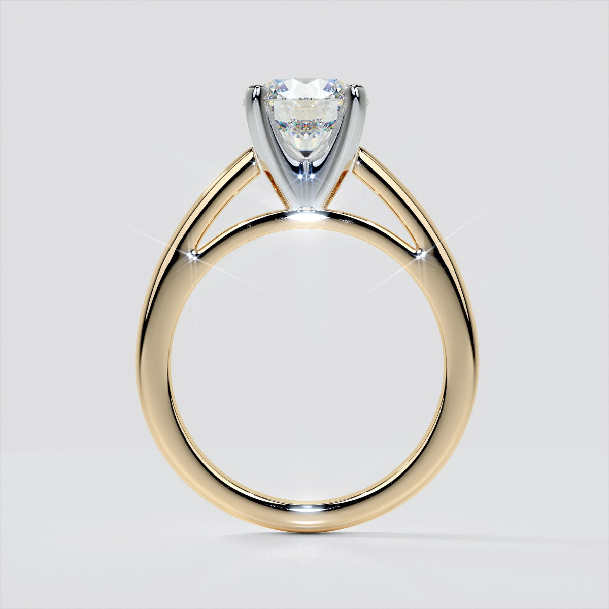 Lab Grown Diamond Round Cut Cathedral Style Engagement Ring