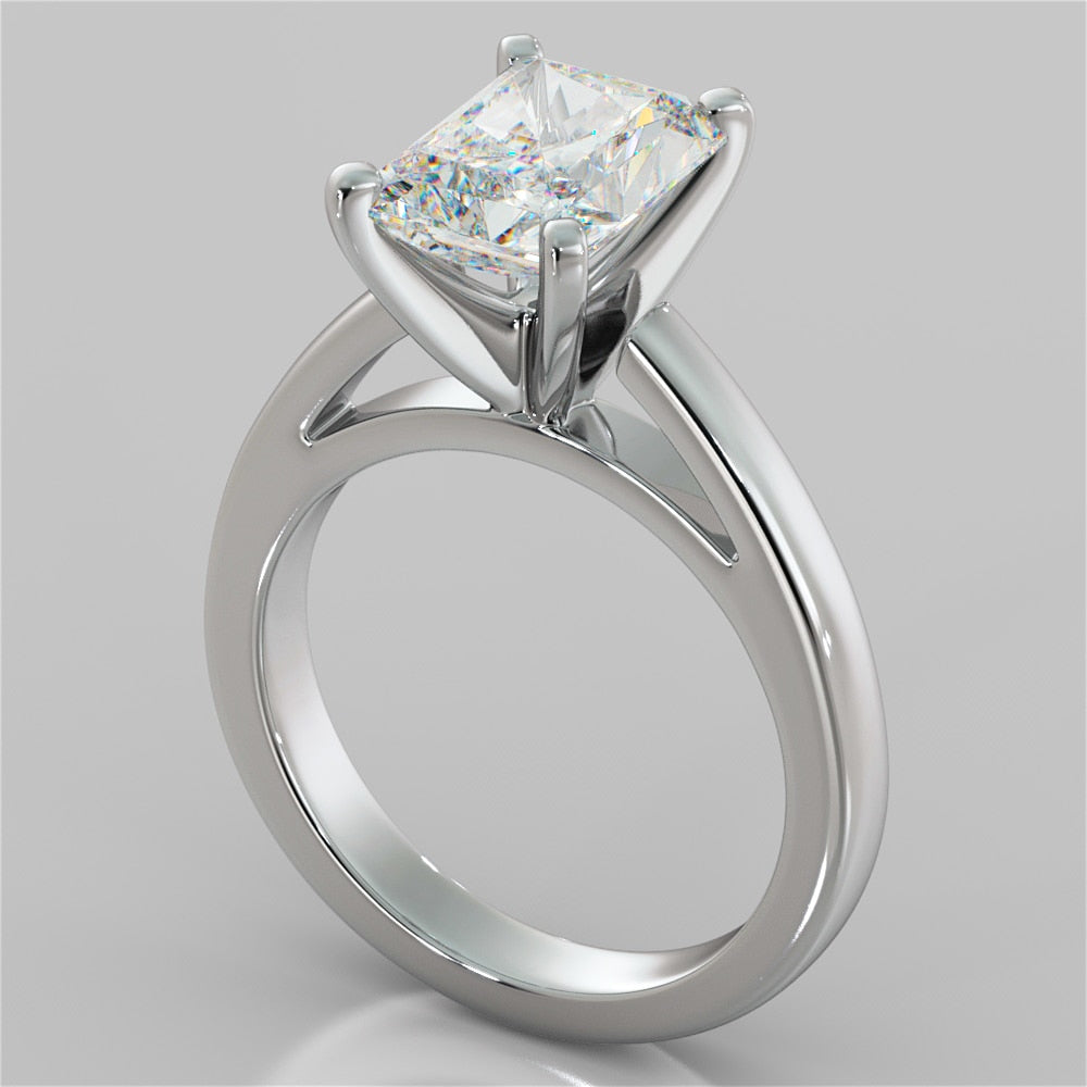 Radiant Cut Cathedral Style Engagement Ring