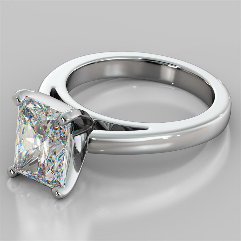 Lab Grown Diamond Radiant Cut Cathedral Style Engagement Ring