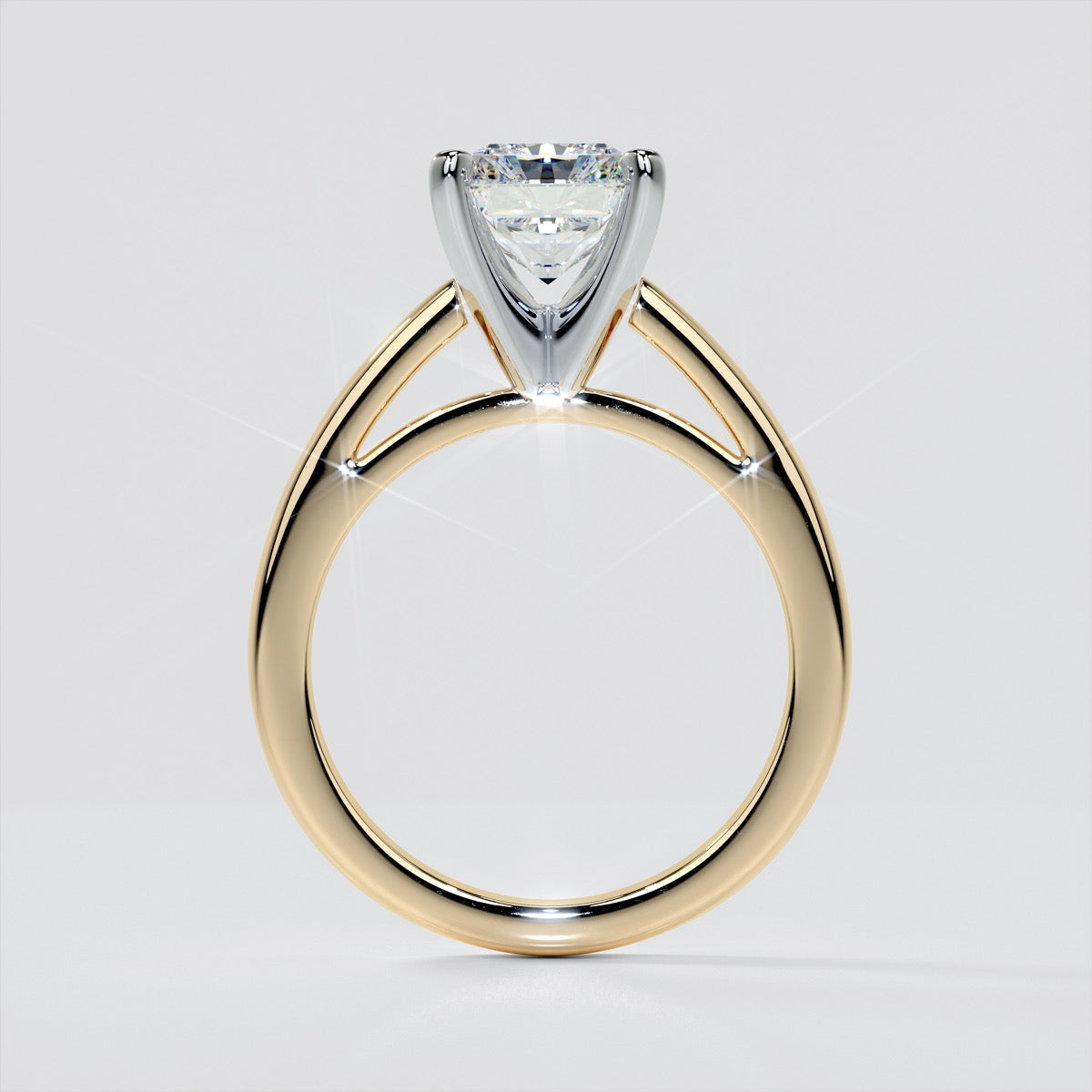 Radiant Cut Cathedral Style Engagement Ring