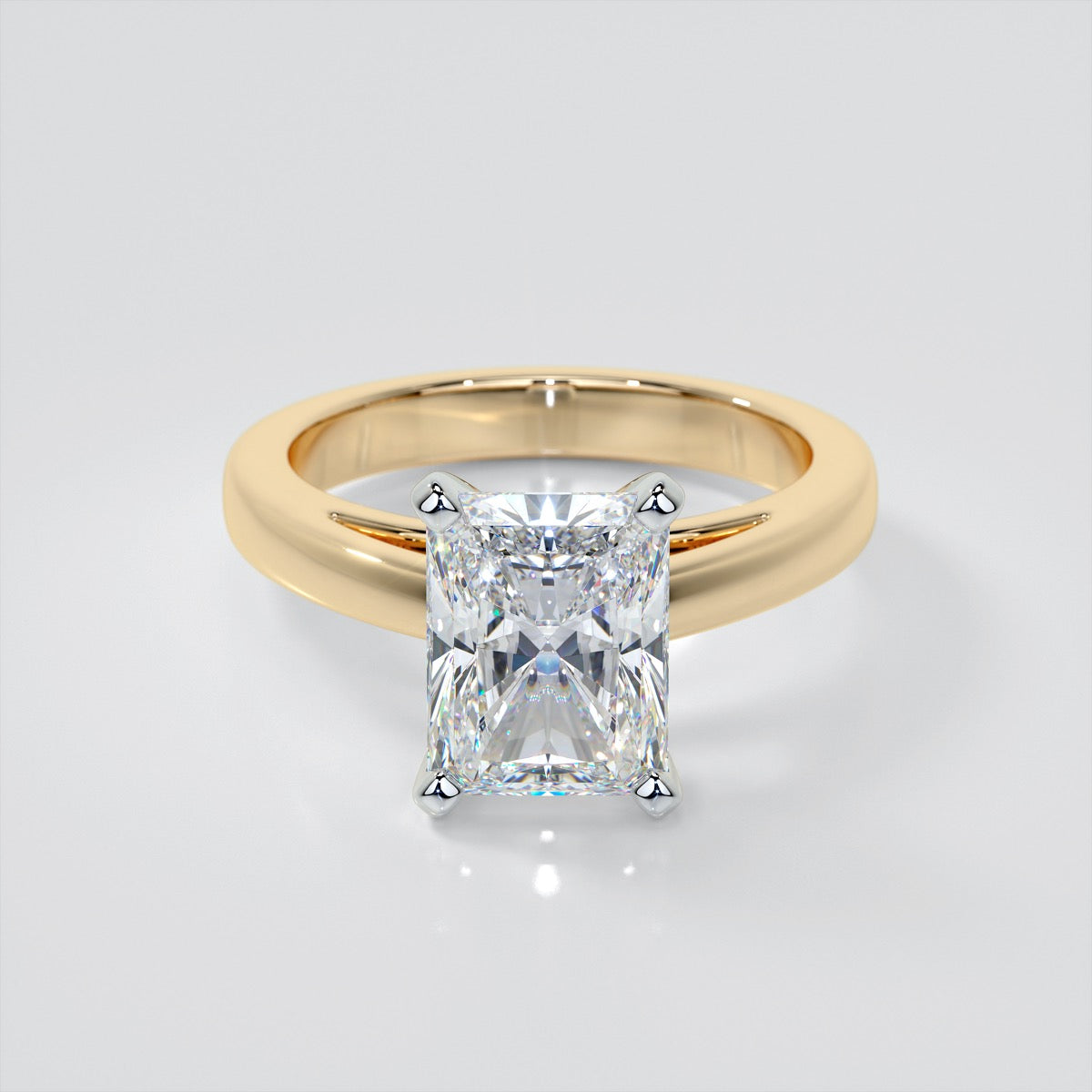 Lab Grown Diamond Radiant Cut Cathedral Style Engagement Ring
