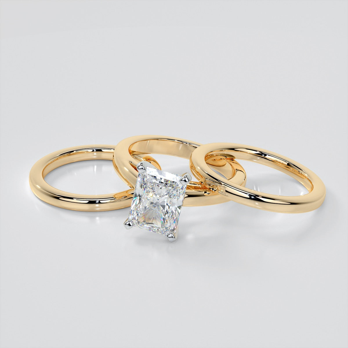 Radiant Cut Cathedral Style Engagement Ring