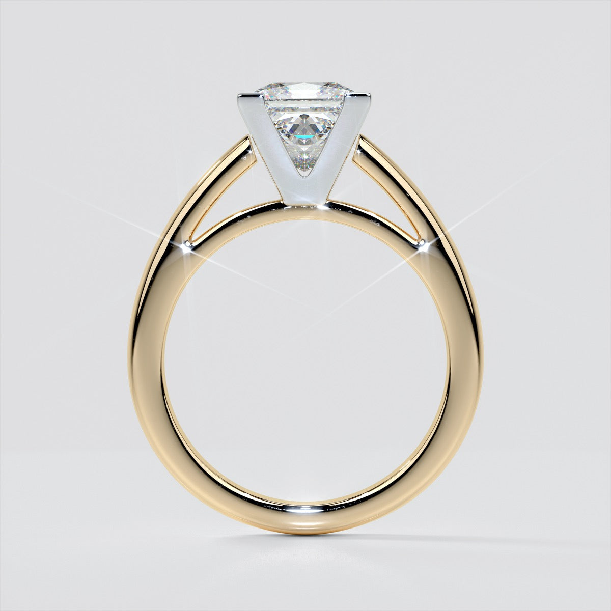 Princess Cut Cathedral Style Engagement Ring