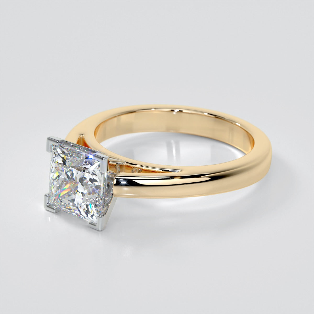 Princess Cut Cathedral Style Engagement Ring