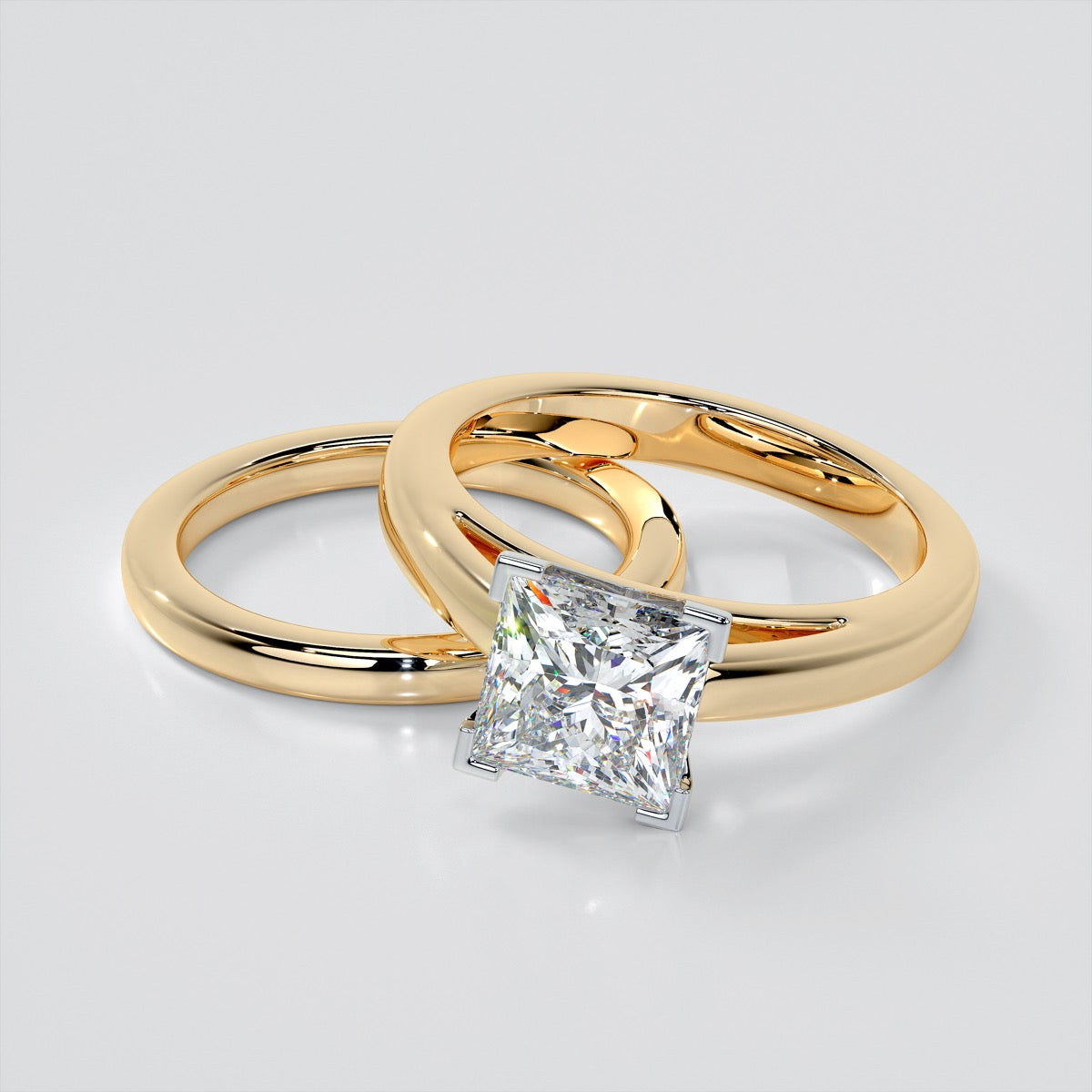Princess Cut Cathedral Style Engagement Ring