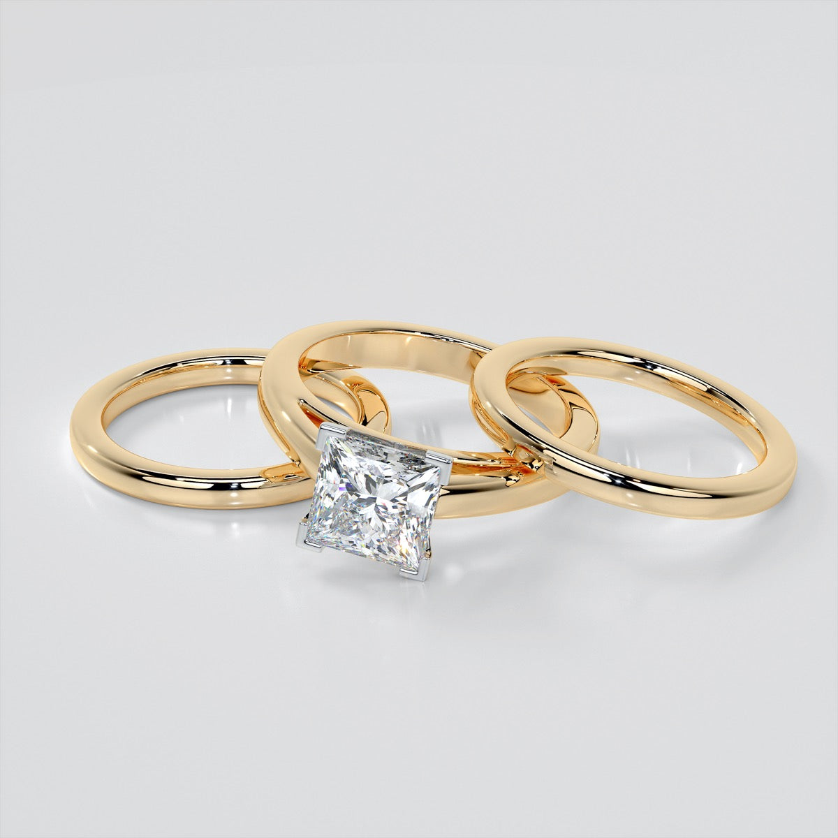 Princess Cut Cathedral Style Engagement Ring