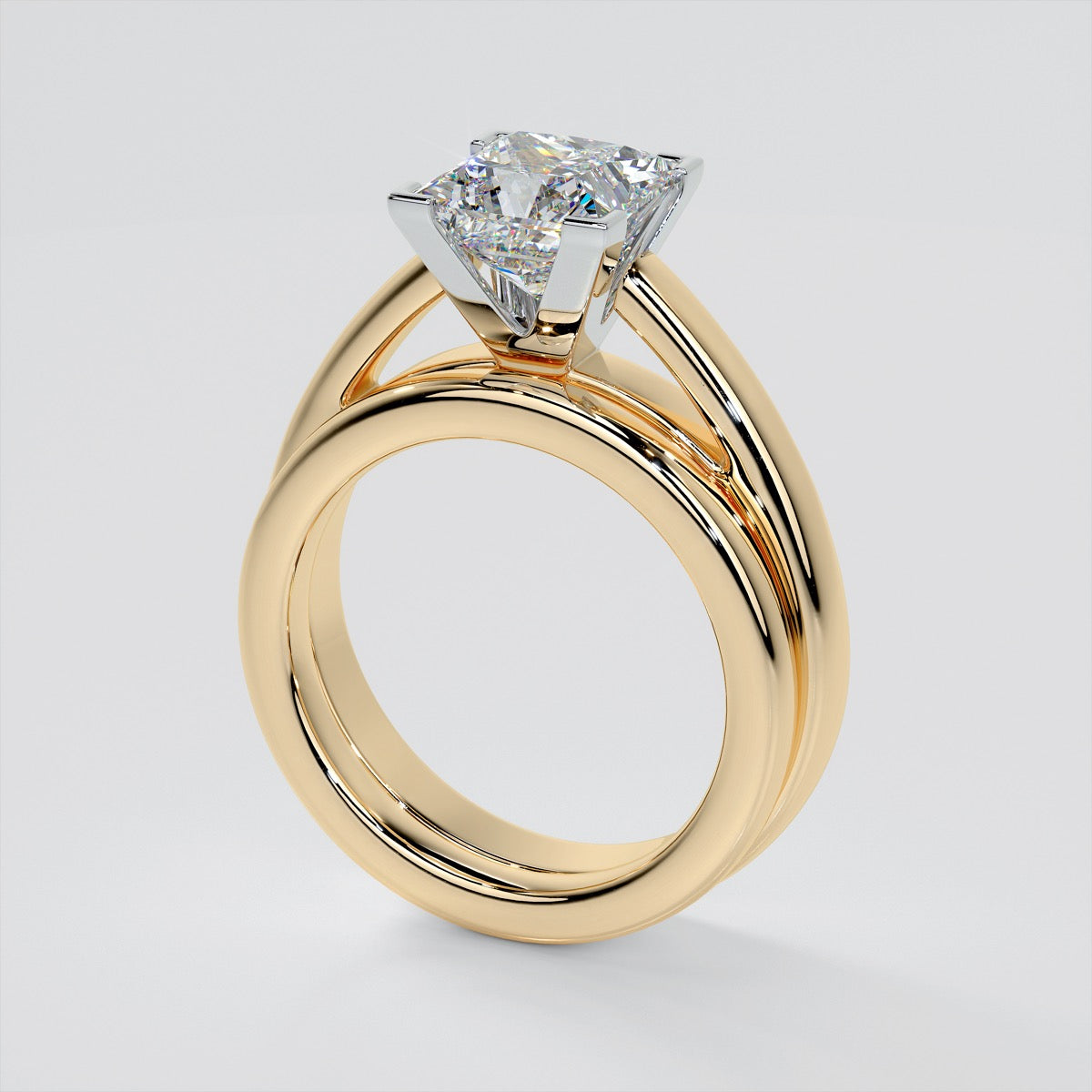 Princess Cut Cathedral Style Engagement Ring