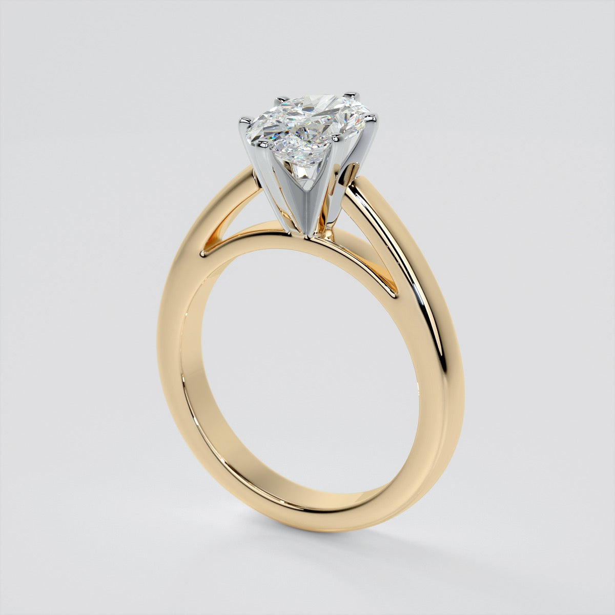 Oval Cut Cathedral Style Engagement Ring