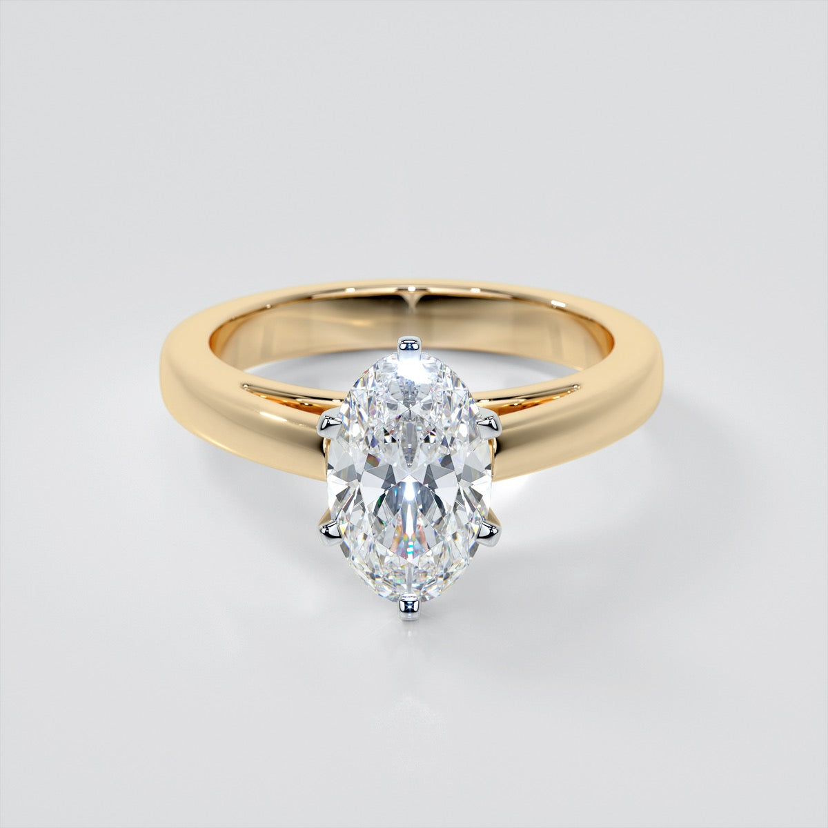Oval Cut Cathedral Style Engagement Ring