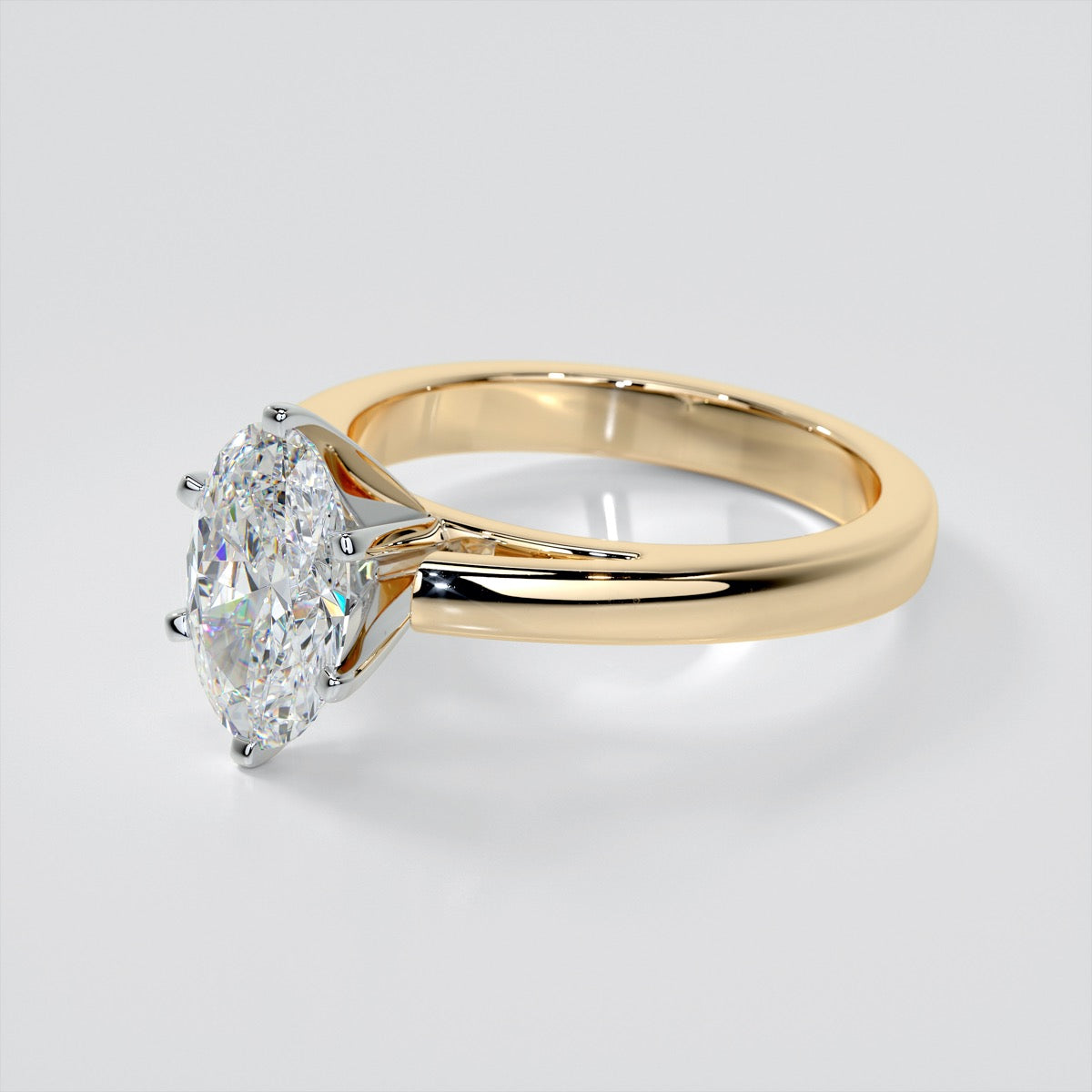 Oval Cut Cathedral Style Engagement Ring