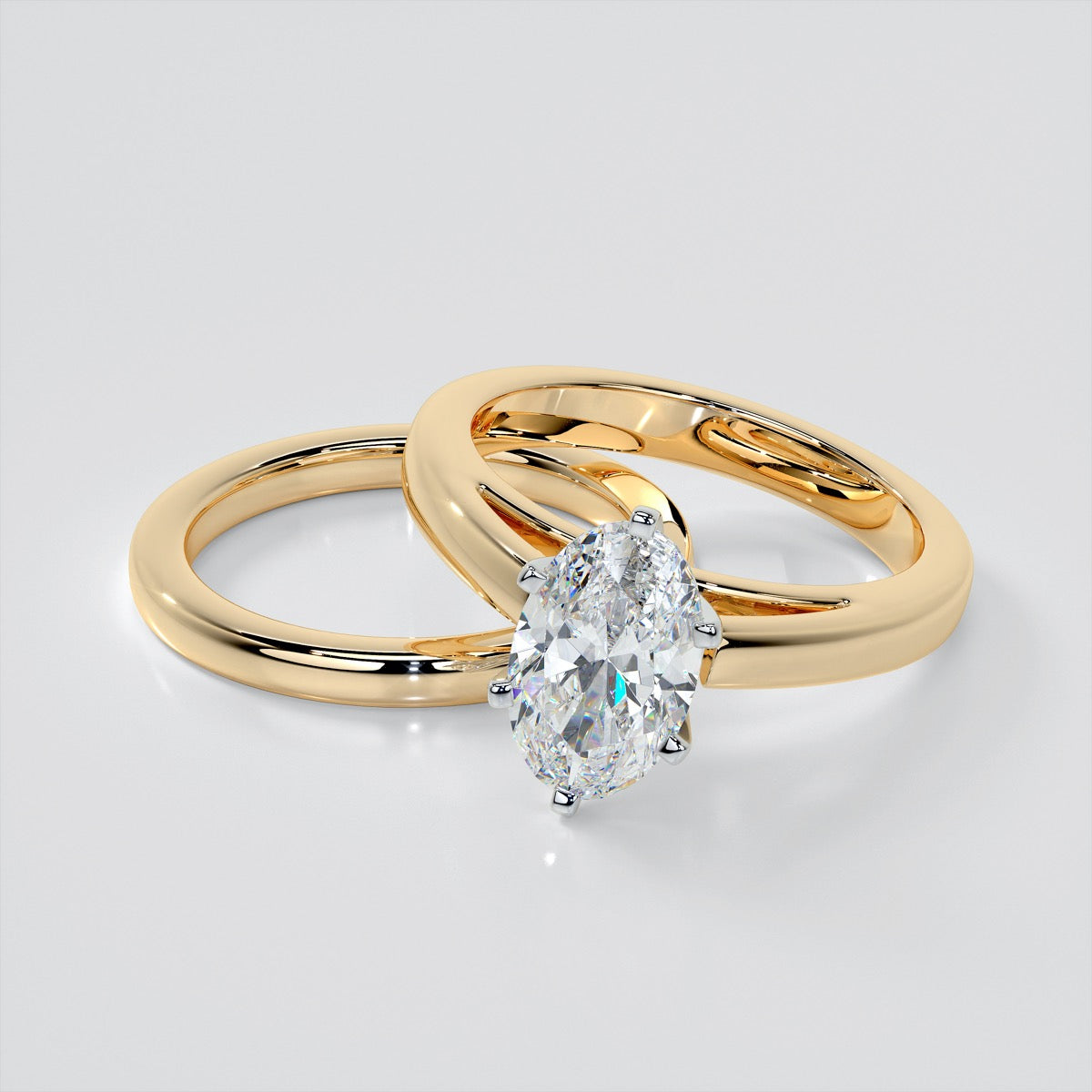Oval Cut Cathedral Style Engagement Ring