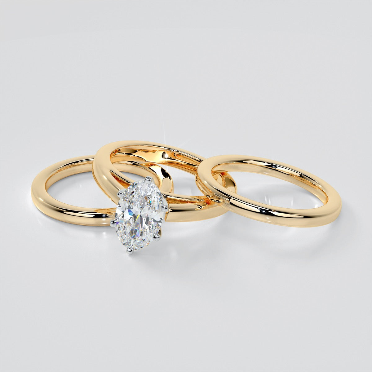 Oval Cut Cathedral Style Engagement Ring