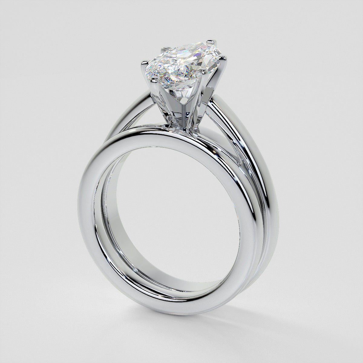 5.0Ct Lab Grown Diamond Marquise Cut Cathedral Style Engagement Ring VS1 -G Color