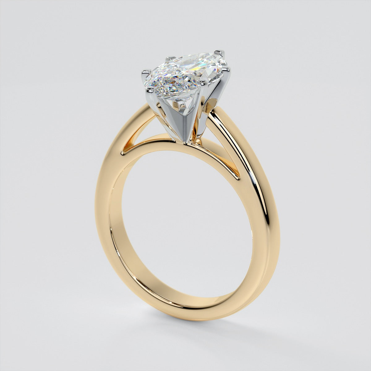 Marquise Cut Cathedral Style Engagement Ring