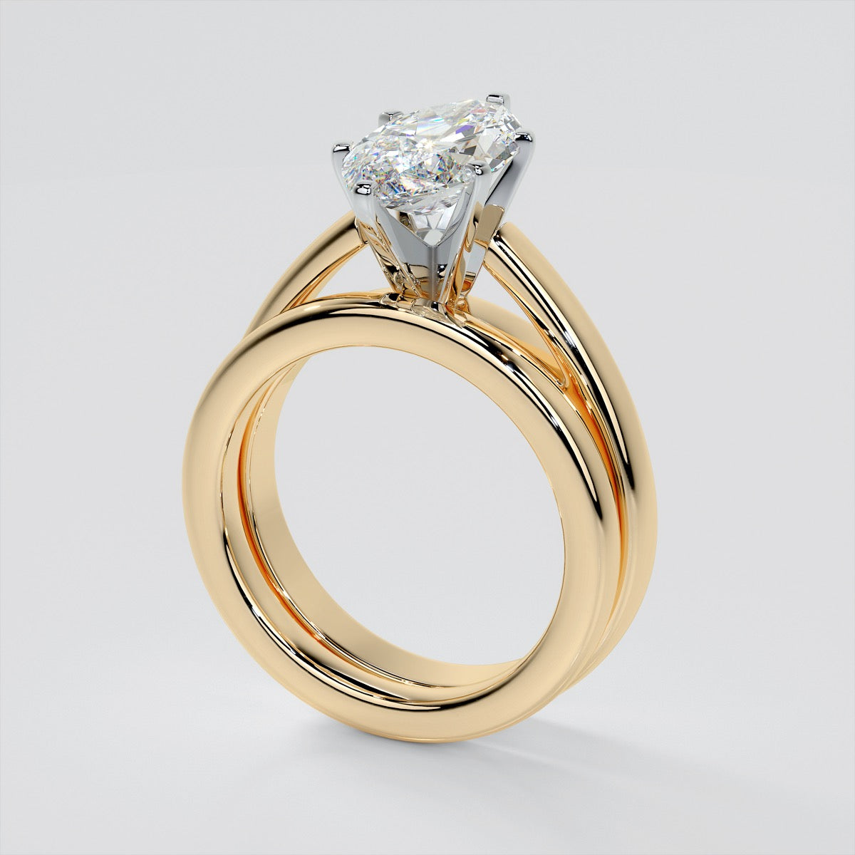 Marquise Cut Cathedral Style Engagement Ring