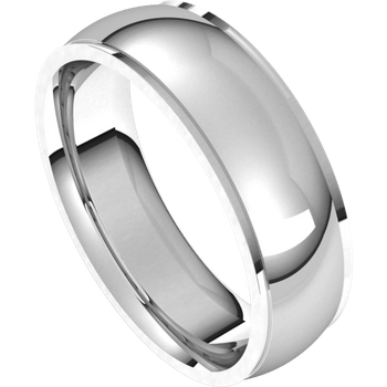 Standard Weight Stepped Edge Comfort Fit Half Round Band