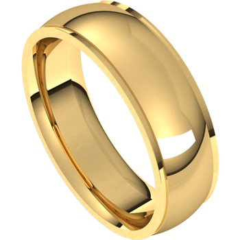 Standard Weight Stepped Edge Comfort Fit Half Round Band