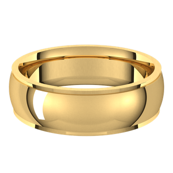 Standard Weight Stepped Edge Comfort Fit Half Round Band