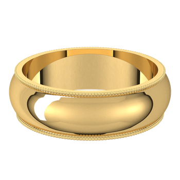 Milgrain Standard Fit Half Round Band
