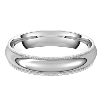 Milgrain Comfort Fit Half Round Band