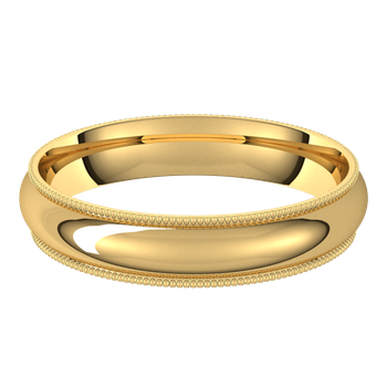 Milgrain Comfort Fit Half Round Band